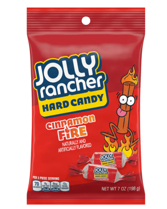 Jolly Rancher Hard Candy Cinnamon Fire Peg Bag 12x7oz Pacific Candy