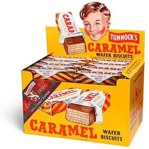 Tunnock's Caramel Wafer Biscuits British 48 Pacific Candy Wholesale