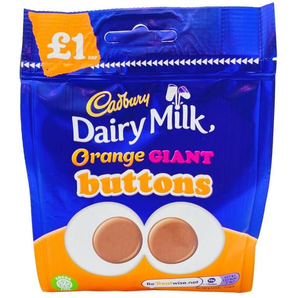 Cadbury Dairy Milk Orange Giant Buttons British 10x95g Pacific Candy