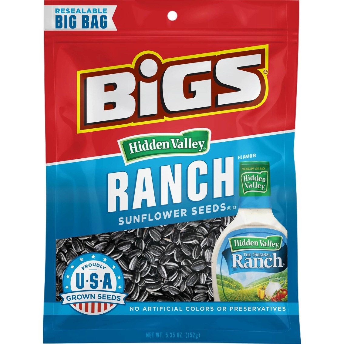Bigs Sunflower Seeds Zesty Ranch 12x5.35oz Pacific Candy Wholesale