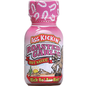 Ass Kickin' Hot Sauce Mini Bottles Roasted Garlic 24x0.75oz