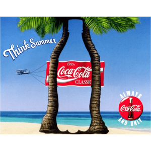 Metal Sign Coca Cola Classic Palm 16"x12.5"