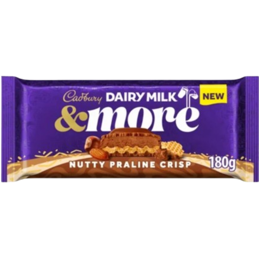 Cadbury Dairy Milk More Nutty Praline Crisp British 15x180g