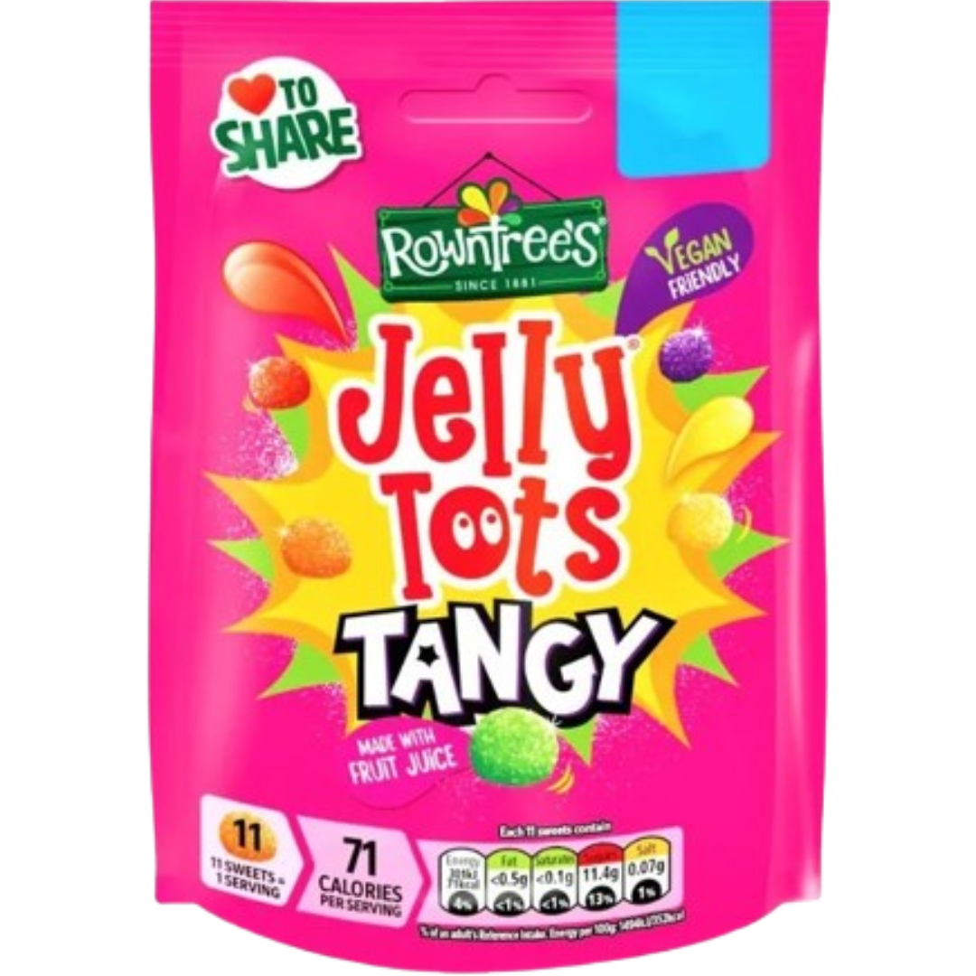 Rowntree Jelly Tots Tangy British Peg Bag 10x140g