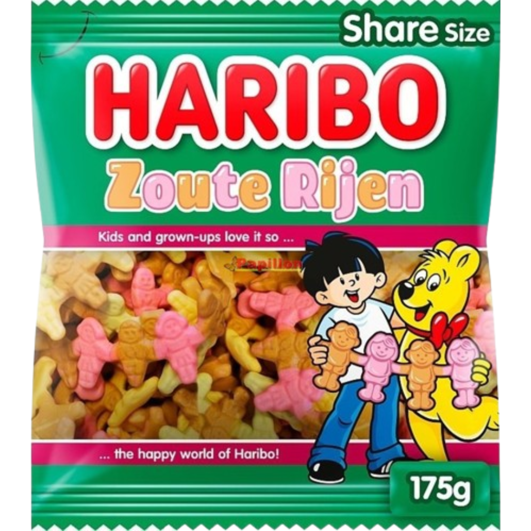 Haribo Zoute Rijen Peg Bag 14x175g