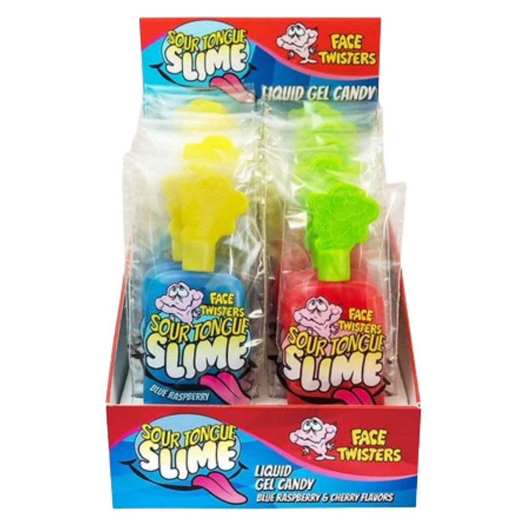 Face Twisters Sour Tongue Slime Blue Raspberry and Cherry 24x40g (Best ...