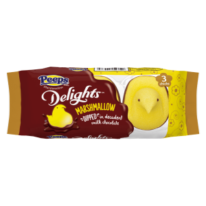Just Born Peeps Delights Chicks Yellow Milk Chocolate Dipped Three Pack Easter 24x1.5oz