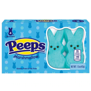 Just Born Peeps Marshmallow Bunnies Blue Four Pack Easter 24x1.5oz