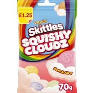 Skittles Squishy Cloudz Fruits Price Marked British Peg Bag 14x70g