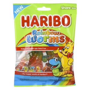 Haribo Rainbow Worms Peg Bag 12x5oz
