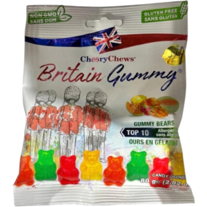 Britain Gummy Gummy Bear Peg Bag 12x80g