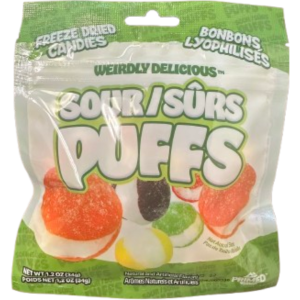 Weirdley Delicious Sour Puffs Peg Bag 12x34g