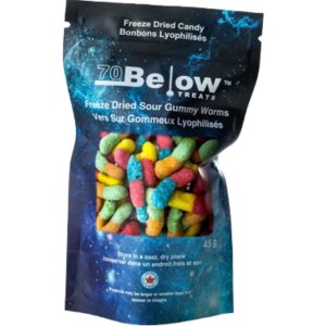 70 Below Treats Freeze Dried Sour Worms 12x45g