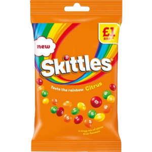 Skittles Citrus Treat Bag Price Marked British Peg Bag 14x109g
