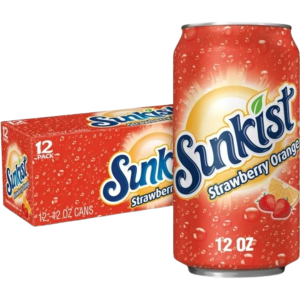 Sunkist Strawberry Orange Soda 12x355ml (Best Before April 09 2026)