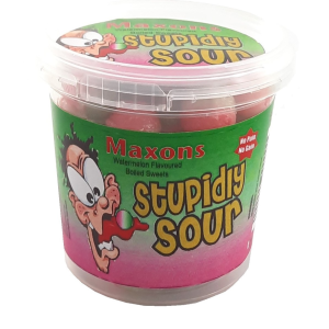 Maxon's Stupidly Sour Watermelon Sweets Tub British 12x75g