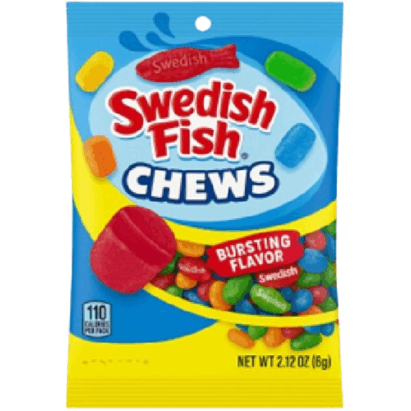 Mondelez Swedish Fish Chews Peg Bag 12x2.12oz