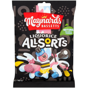Maynards Bassetts Licorice Allsorts British Peg Bag 10x165g