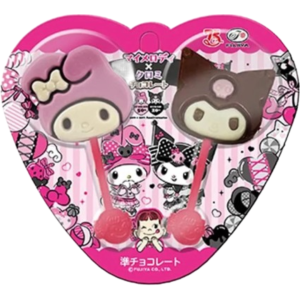 Fujiya My Melody x Kuromi Chocolate lollipop 12x20g (Best Before May 2026 ss)