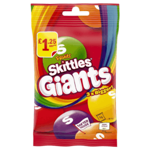 Skittles Giants Fruits Price Marked British Peg Bag 14x116g