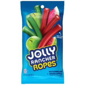Jolly Rancher Ropes Watermelon and Green Apple Peg Bag 12x6oz