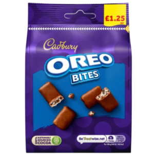 Cadbury Oreo Bites Price Marked British Peg Bag 10x85g