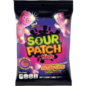 Mondelez Sour Patch Kids Glowups Soft Candy Peg Bag 12x3.08oz