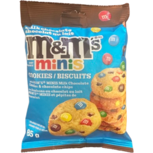 M&M Cookie Minis With Chocolate Chip Peg Bag 24x85g