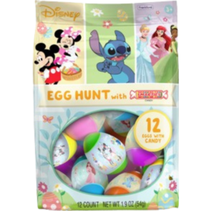 Frankford Disney Plastic Egg Hunt Bag Twelve Pieces 6x1.9oz