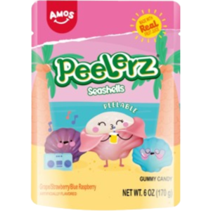 Amos Peelerz Gummy Seashells Peg Bag 12x6oz