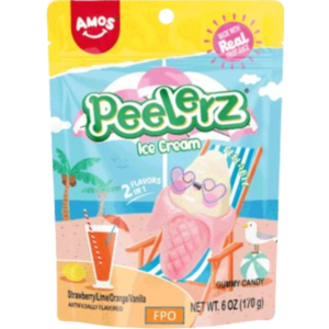 Amos Peelerz Gummy Ice Cream Peg Bag 12x6oz