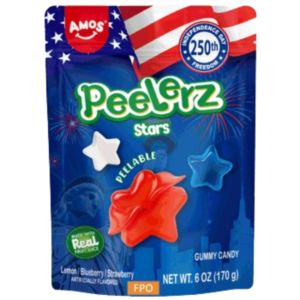 Amos Peelerz Gummy Stars Peg Bag 12x6oz