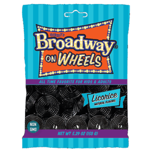 Gerrit J Verburg Co. Broadway On Wheels Black Licorice Wheels 12x150g