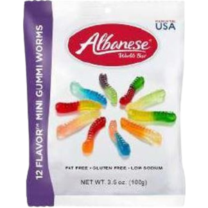 Albanese 12 Flavor Mini Worms Peg Bag 12x3.5oz