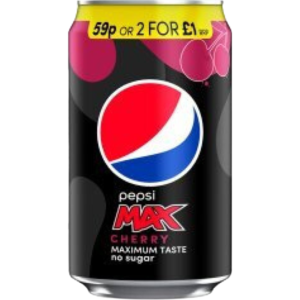 Pepsi Max Cherry No Sugar Price Mark British 24x330ml (Best Before October 2026)