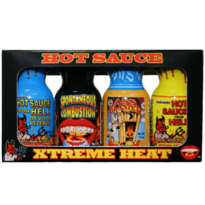 Ass Kickin' Hot Sauce Mini Bottle Xtreme Heat Four Pack