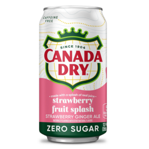 Canada Dry Strawberry Fruit Splash Ginger Ale Zero Sugar 12x355ml