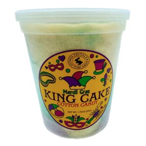 Cotton Candy King's Cake Mardi Gras Tub 12