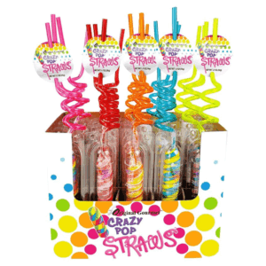 Exclusive Brands Crazy Pop Straws With Lollipop 20x50g