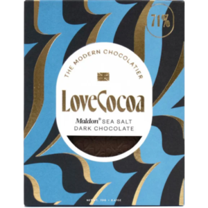 Love Cocoa Dark Chocolate Maldon Sea Salt Vegan British 12x70g