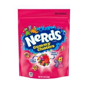 Ferrara Nerds Gummy Clusters Rainbow Resealable Bag 6x8oz