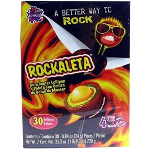 Rockaleta Lollipop Chili Layered with Gum Center Mexican 30