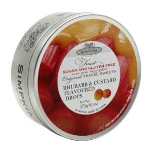 Simpkins Drops Rhubarb and Custard Retro Tin British 6x175g