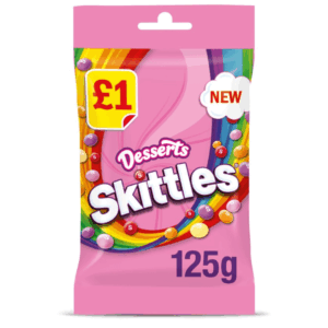 Skittles Desserts Price Marked British Peg Bag 12x125g