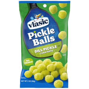 Vlasic Pickle Balls Corn Puffs Peg Bag 12x2oz