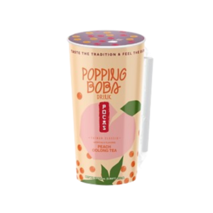 Pocas Popping Boba RTD Peach Oolong Tea 12x15.2oz (Best Before March 2027)