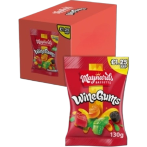 Maynards Bassetts Wine Gums Pre Price British Peg Bag 10x130g