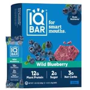 IQ Bar Wild Blueberry 12x1.6oz (Best Before August 11 2026 ss)