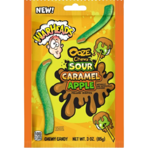 Warheads Ooze Sour Caramel Apple Ropes Peg Bag 12x85g