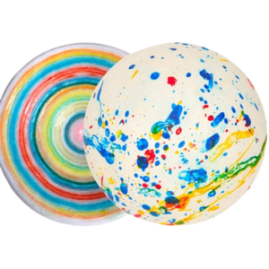Psychedelic Colossal Jawbreaker 4"Wrapped  White With Speckles 12ct